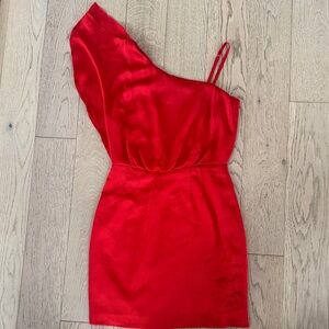 Elegant Red One-Shoulder Dress